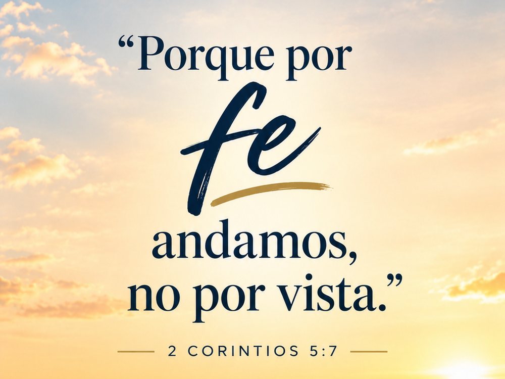 Porque por fe andamos, no por vista. 2 Corintios 5:7